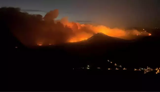 Manisa'da orman yangını! Alevlerle mücadele devam ediyor, 2 mahalle boşaltıldı