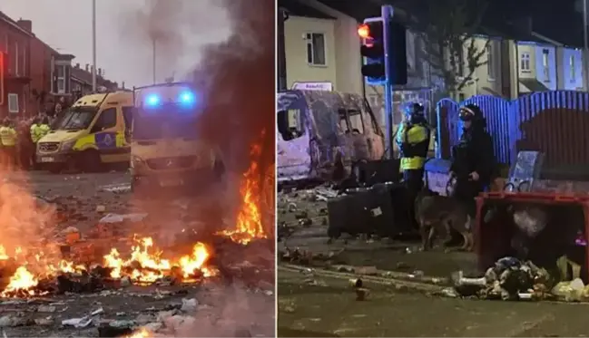 İngiltere'de üç çocuğun öldürülmesinden sonra başlayan olaylar büyüyor: Polis araçları ateşe verildi, 100 kişi gözaltına alındı