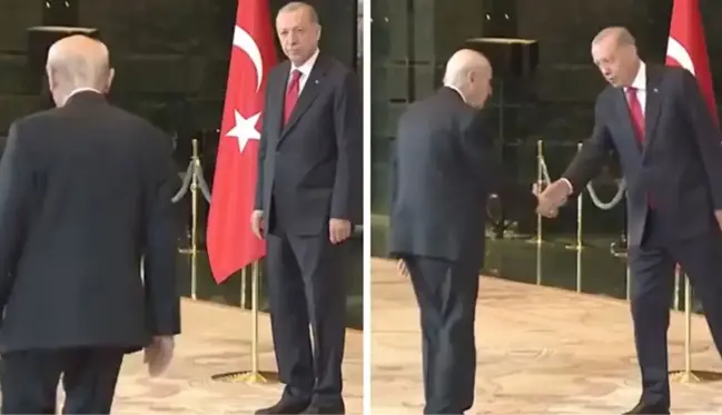 Cumhurbaşkanı Erdoğan'ın Bahçeli'ye gösterdiği nezaket tebrik törenine damga vurdu