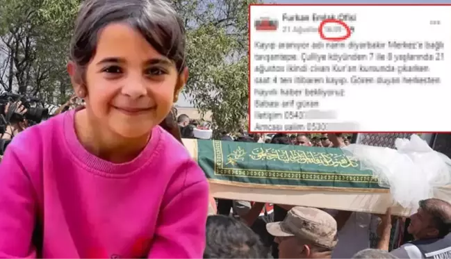 Narin'in kaybolduğu gün paylaşılmış! Aileden kimse bu mesaja açıklık getiremiyor