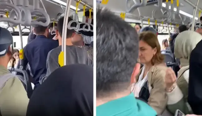 Metrobüste yolculara tehdit savurdu 