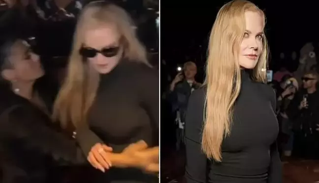 Paris'teki Balenciaga defilesinde Nicole Kidman ve Salma Hayek arasında gergin anlar yaşandı