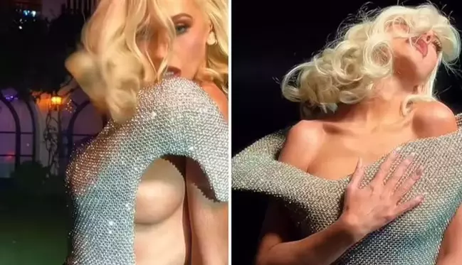 Pop yıldızı Christina Aguilera, Marilyn Monroe taklidi yaparken fena frikik verdi