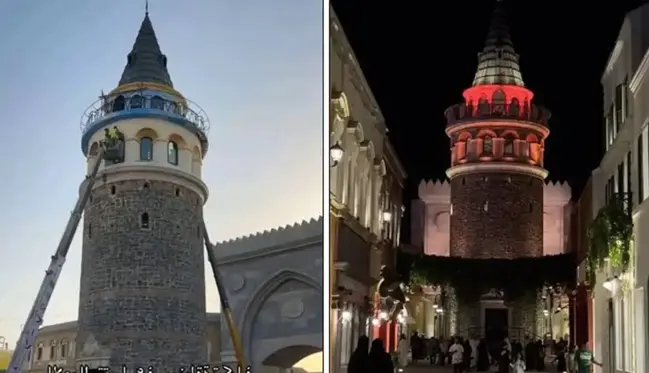 Suudi Arabistan'da Galata Kulesi inşa edildi