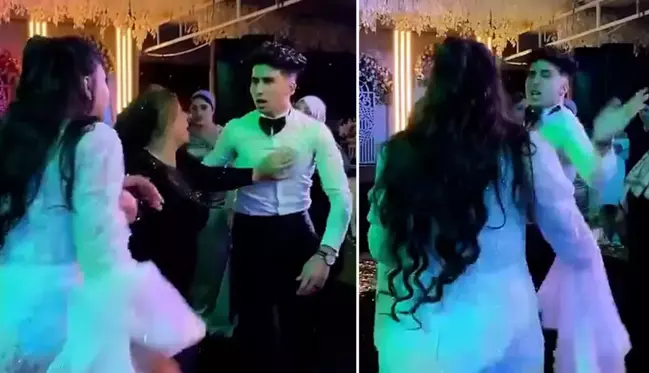 Düğünde çıkan tartışma sırasında damat gelini herkesin gözü önünde tekme tokat dövdü