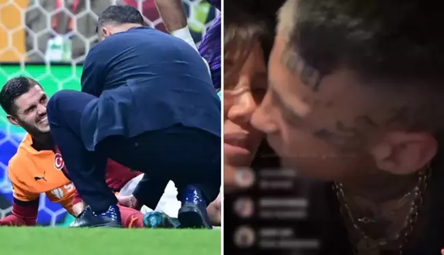 Mauro Icardi'nin sakatlandığı anlarda Wanda Nara'nın yaptığına bakın