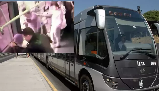 Yolcunun son sürat giden metrobüsten düştüğü anlar kamerada