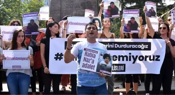 Emine Bulut cinayeti protestosuna Rabia Naz Vatan'ın babası da katıldı