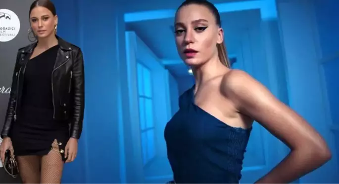 Serenay Sarıkaya kıyafeti ile geceye damga vurdu