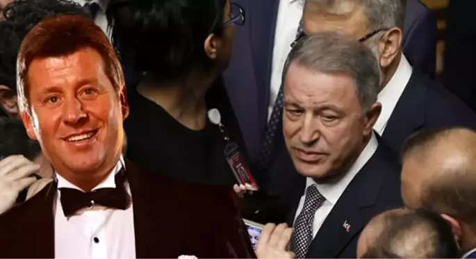 Hulusi Akar ile Metin Şentürk'ün diyaloğu resepsiyona damga vurdu: Hiç bizi görmüyorsun