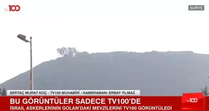 İsrail askerlerinin Golan'daki mevzileri ilk kez tv100 tarafından görüntülendi