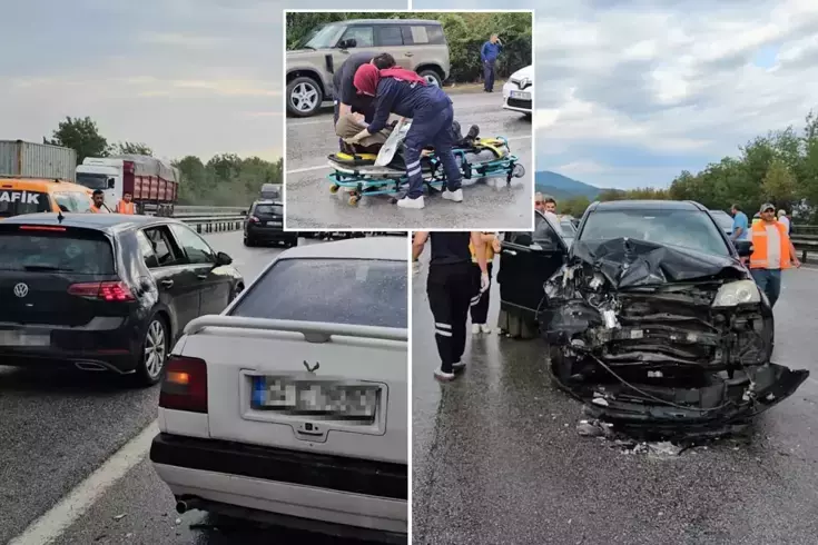 TEM Otoyolu'nda 10 araç birbirine girdi