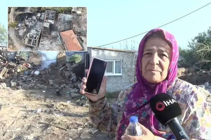 Alevlere teslim olan köyden yürek yakan manzara! Bir kimliği, bir de telefonu kaldı