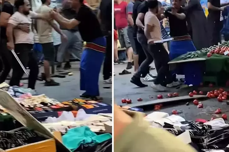 Pazarcılar arasında döner bıçaklı 'poşet' kavgası: 1 polis yaralandı