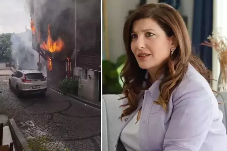 Bebek'teki alevler ünlü oyuncu Şebnem Bozoklu'nun da evini yaktı