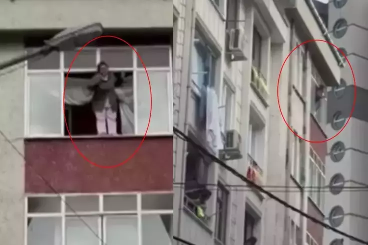 Deprem sonrası büyük panik! Cama çıkarak dakikalarca çığlık attı