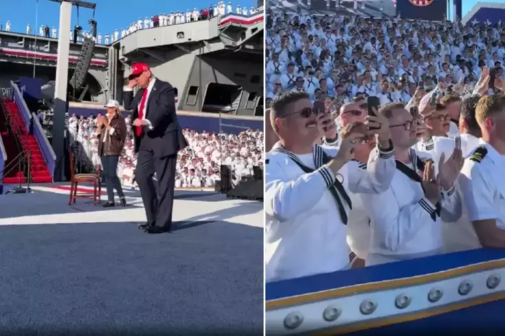 Trump dans figürleriyle binlerce askeri coşturdu