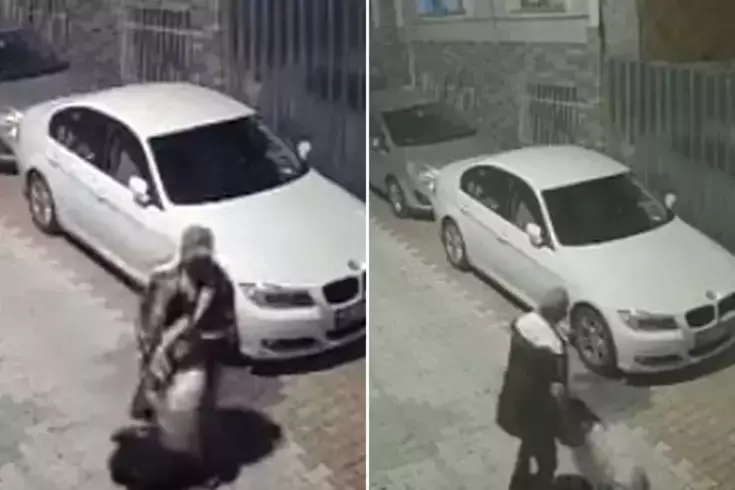 Kadını sokak ortasında öldüresiye dövüp yerde sürükledi