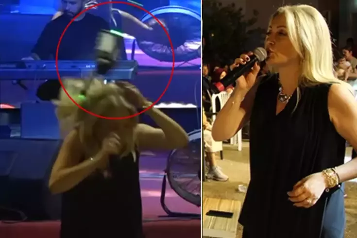 Sahnedeyken başına drone çarptı! Sanatçı Nurcan Altınok'tan soğukkanlı tepki