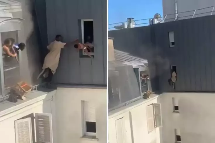Kahraman kapıcı, yanan binanın 6. katından dört bebeği canını hiçe sayarak kurtardı