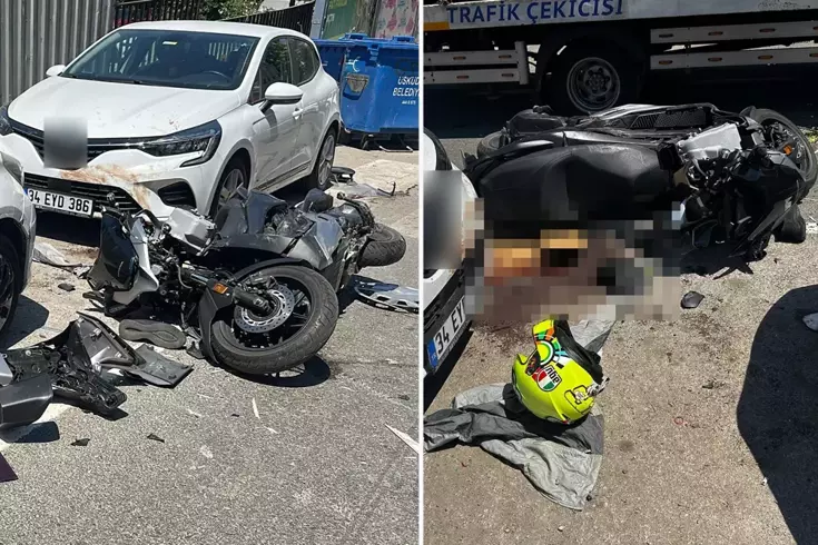 Kan donduran kaza! Motosikletlinin ayağı koptu