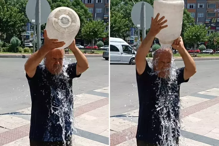 Hava sıcaklığının 45 dereceyi bulduğu kentte vatandaşlar böyle serinledi