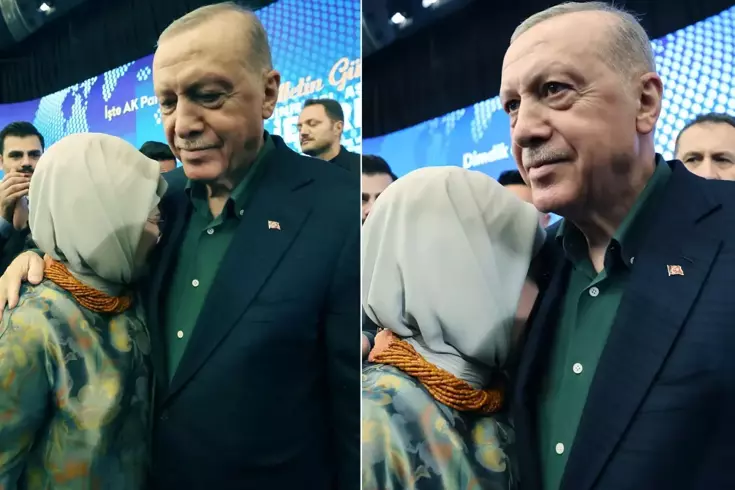 Emine Erdoğan eşinin omzunda gözyaşlarına boğuldu