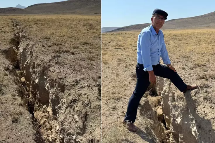İki ilçe birbirinden ayrılıyor! Metrelerce uzunluğundaki yarık nedeniyle mahalleli tedirgin