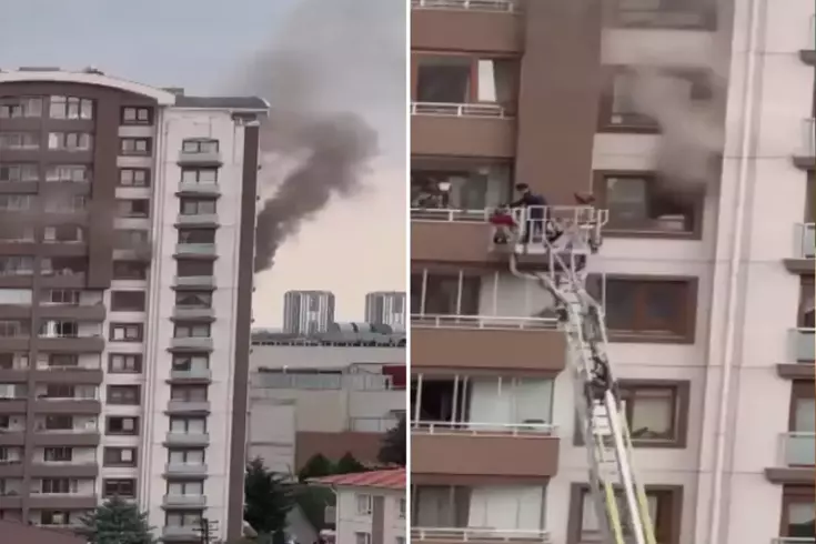 В Анкаре пожар в здании! Есть люди, оказавшиеся в ловушке.