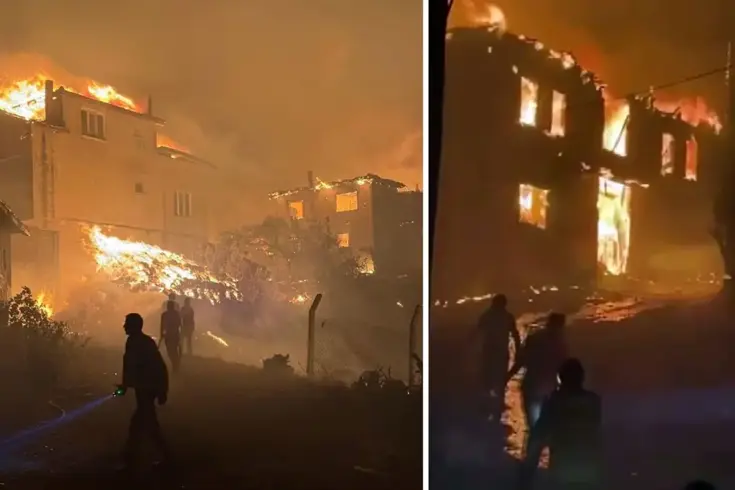 Sakarya'daki orman yangını tahliye edilen mahalleye sıçradı: Evler alev topuna döndü