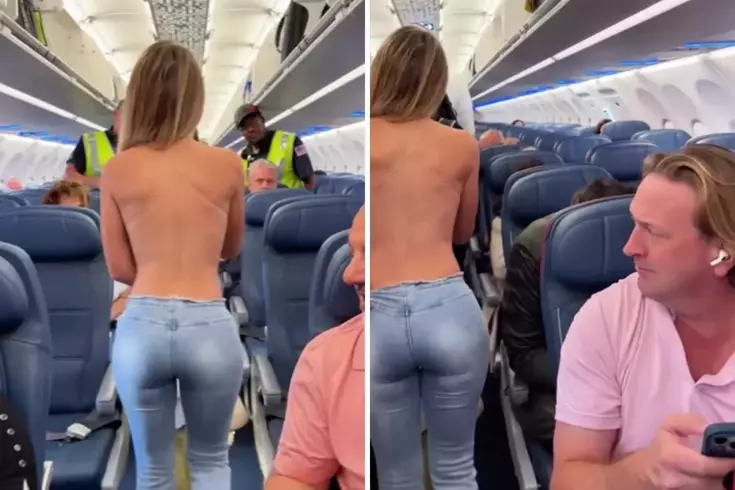 Genç modelin uçakta giydiği kıyafet olay oldu! Bu halde uçağa nasıl bindin?