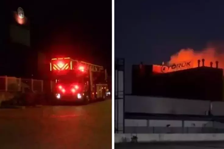 Ankara'da fabrika alev alev yandı