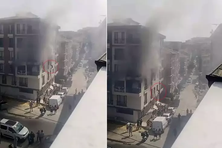 5 katlı binada yangın dehşeti! 3. kattan atlayan 2 kişi betona çakıldı