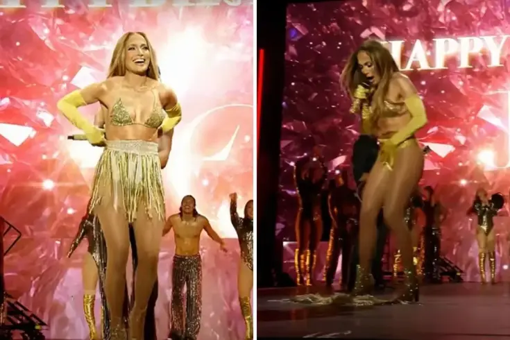 Sahnede eteği düşen Jennifer Lopez'den efsane tepki: İyi ki İç Çamaşırım Vardı