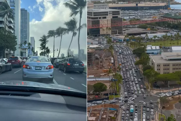 Tsunami uyarısının ardından Hawaii'de trafik kilitlendi