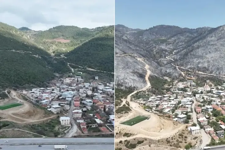 Yeşil Bursa'nın yangın öncesi ve sonrası yürek burktu