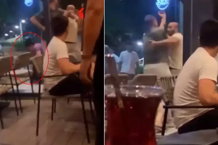 Aldatan kocasını kafede bastı, ortalık savaş alanına döndü