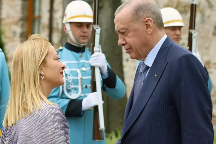 Cumhurbaşkanı Erdoğan, Meloni ve Dibeybe'yi kabul etti