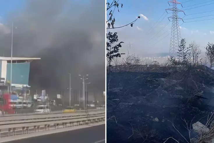 Esenyurt'ta otluk alanda yangın çıktı