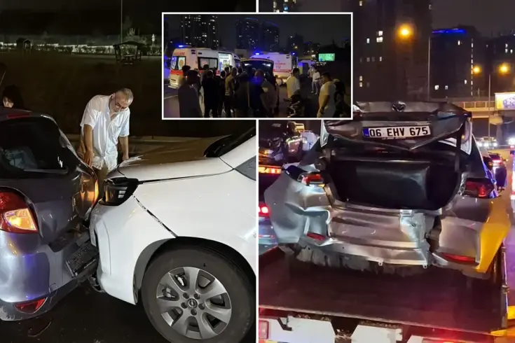 Eyüpsultan'da 16 araç birbirine girdi, yaralılar var