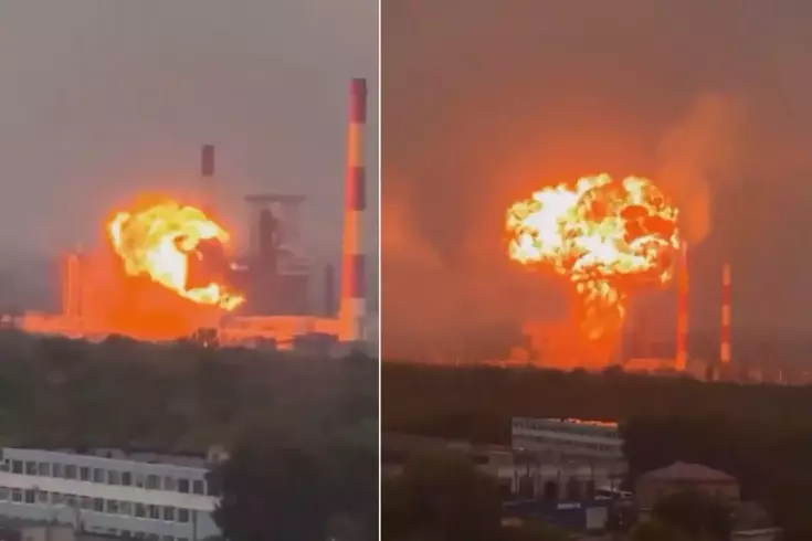 Ukrayna'dan Rus tesisine saldırı! Şiddetli patlama kamerada