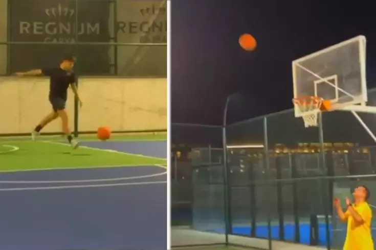 Yok artık Arda Güler! Sahanın diğer ucundan ayakla basket attı