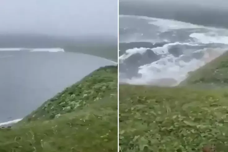8.8'lik depremin ardından oluşan tsunami böyle görüntülendi