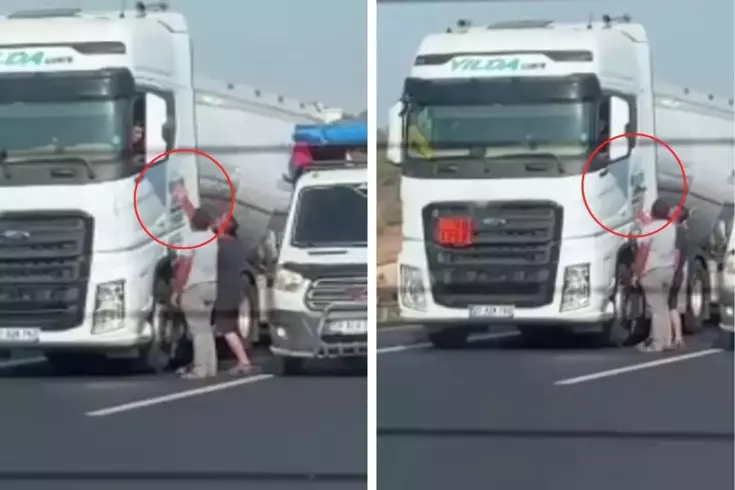 Adana'da otoyolda baltalı tehdit! O anlar kameralarda