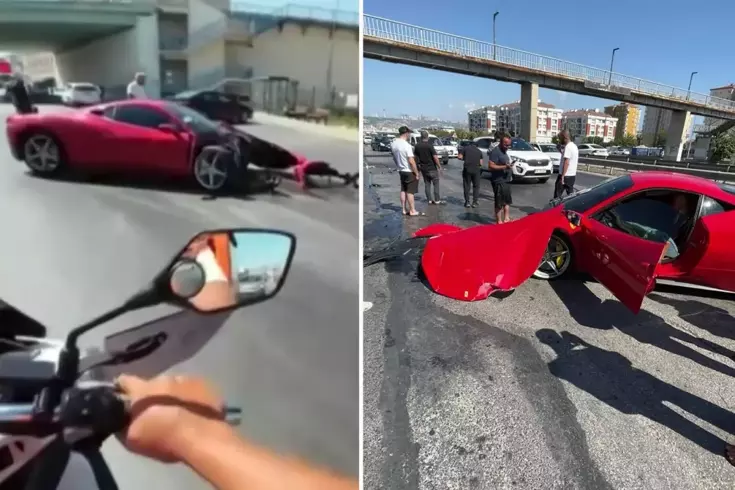 17 milyon liralık Ferrari, resmen hurdaya döndü