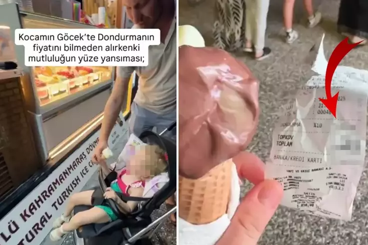 İki top dondurmaya ödediği para öyle böyle değil