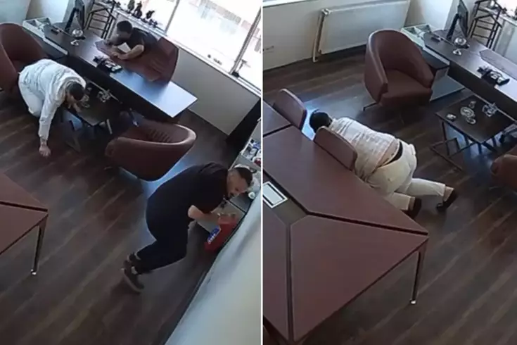 Patron odasına silahlı saldırı! Yere yatarak ölümden kurtuldular