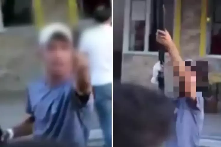 Sokak röportajı sırasında havaya ateş açtı