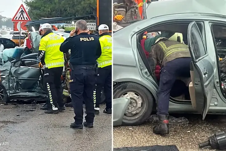 Otomobil, park halindeki tankere çarptı: 3 ölü, 2 yaralı