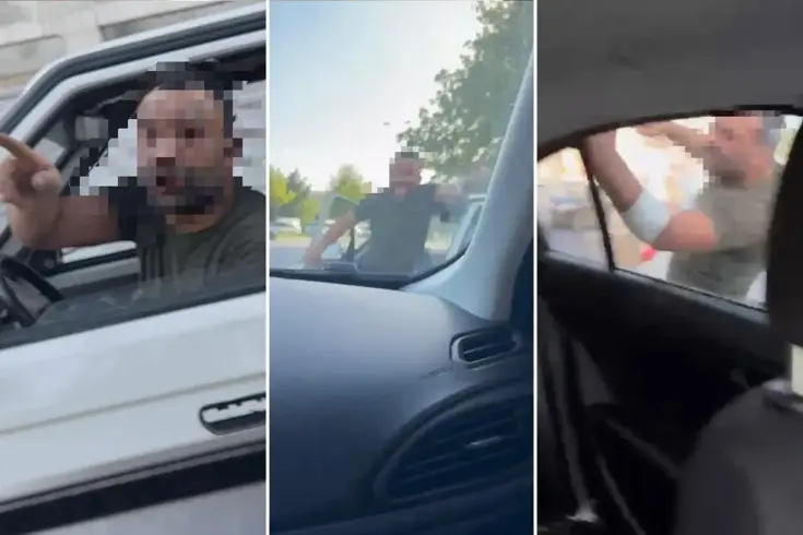 Trafik magandası kadınlara dehşeti yaşattı! Hakaret yağdırıp aracı yumrukladı